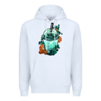 White Winter Bobba Cup Premium Hoodie - FaDigitalArtStudio