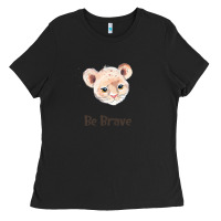 Black lion cute animals Ladies Tee - RanaPortraitStore