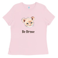 Bubblegum Pink lion cute animals Ladies Tee - RanaPortraitStore