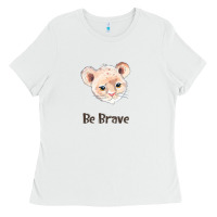 White lion cute animals Ladies Tee - RanaPortraitStore