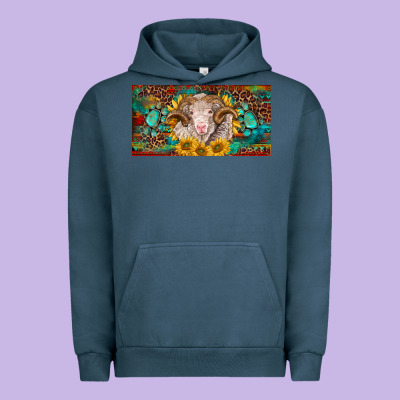 Merino Ram License Plate Urban Hoodie Designed By Barkaloodesign