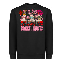 Black Valentine's Day My Class Is Full Of Sweet Hearts Heavyweight Sweatshirt - FaDigitalArtStudio