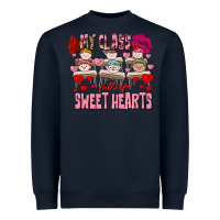 Navy Valentine's Day My Class Is Full Of Sweet Hearts Heavyweight Sweatshirt - FaDigitalArtStudio