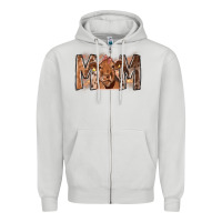Dove Grey Rodeo Mom Cow Zipper Hoodie - CowhideDigitalArt