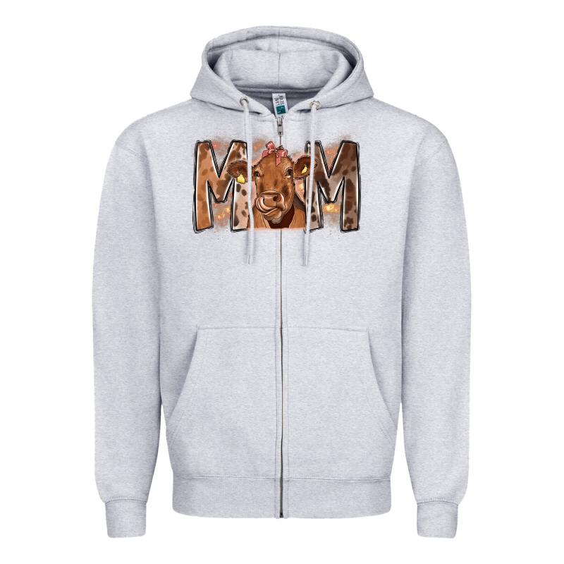Rodeo Mom Cow Zipper Hoodie by CowhideDigitalArt | Teevron