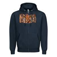 Navy Rodeo Mom Cow Zipper Hoodie - CowhideDigitalArt
