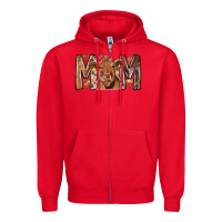 Red Rodeo Mom Cow Zipper Hoodie - CowhideDigitalArt