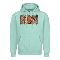 Seafoam Rodeo Mom Cow Zipper Hoodie - CowhideDigitalArt