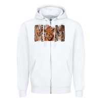 White Rodeo Mom Cow Zipper Hoodie - CowhideDigitalArt