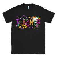 Black mardi gras teacher Classic Tee - texasbilliewilder