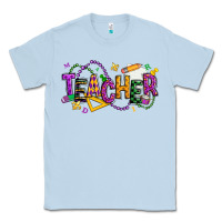 Dusty Blue mardi gras teacher Classic Tee - texasbilliewilder