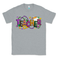 Heather Grey mardi gras teacher Classic Tee - texasbilliewilder