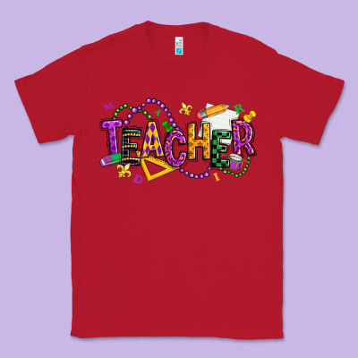 Mardi Gras Teacher Classic Tee Designed By Texasbilliewilder