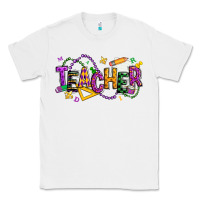 White mardi gras teacher Classic Tee - texasbilliewilder