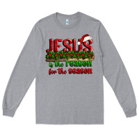 Heather Grey jesus is the reason for the season Long Sleeve Tee - CowGirlArtShop