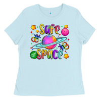 Baby Blue safe space Ladies Tee - Artiststas