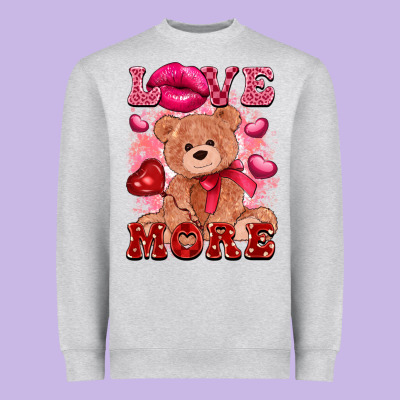 Love More With Toy Bear Heavyweight Sweatshirt Designed By Fadigitalartstudio