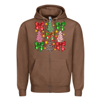 Chestnut Christmas Cake Bow Zipper Hoodie - CowhideDigitalArt