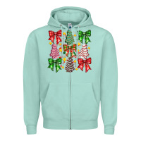 Seafoam Christmas Cake Bow Zipper Hoodie - CowhideDigitalArt