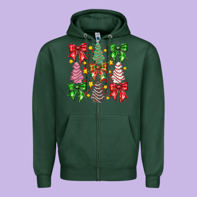 Christmas Cake Bow Zipper Hoodie Designed By Cowhidedigitalart