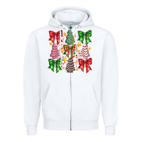 White Christmas Cake Bow Zipper Hoodie - CowhideDigitalArt