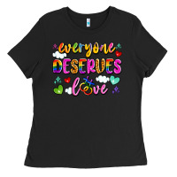 Black everyone deserves love Ladies Tee - Artiststas