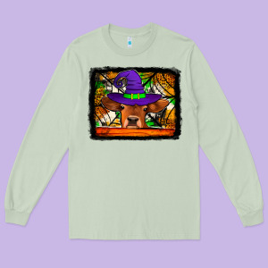 Halloween Heifer Long Sleeve Tee Designed By Jasminsmagicworld