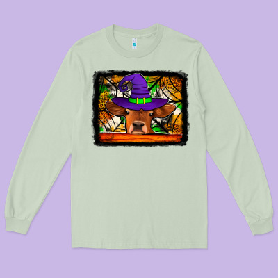 Halloween Heifer Long Sleeve Tee Designed By Jasminsmagicworld
