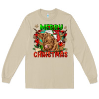 Mushroom merry christmas cow Long Sleeve Tee - CowGirlArtShop