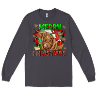 Smoke merry christmas cow Long Sleeve Tee - CowGirlArtShop