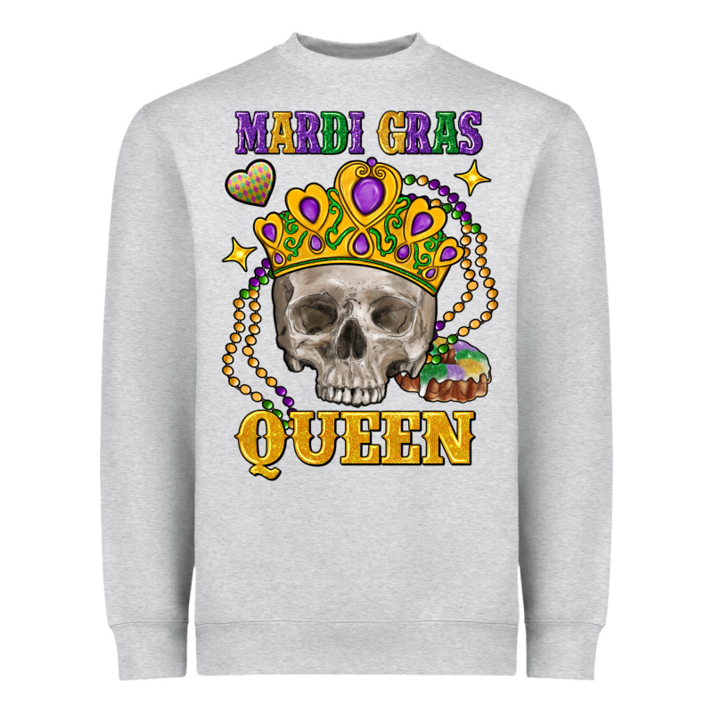 Skull Mardi Gras Queen Heavyweight Sweatshirt by FaDigitalArtStudio | Teevron