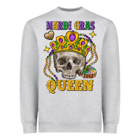 Heather Grey skull mardi gras queen Heavyweight Sweatshirt - FaDigitalArtStudio