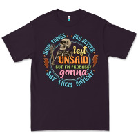 Plum some things are better left unsaid Premium Tee - Artiststas