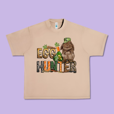 Egg Hunter With Rabbit Easter Day Urban Heavy Tee Designed By Howdyjamesfarm