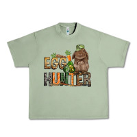 Oil Green Egg hunter with rabbit Easter Day Urban Heavy Tee - HowdyJamesFarm