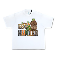 White Egg hunter with rabbit Easter Day Urban Heavy Tee - HowdyJamesFarm