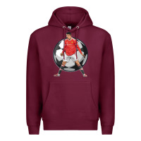 Burgundy cr7 soccer fan Premium Hoodie - lanVoArt