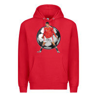 Red cr7 soccer fan Premium Hoodie - lanVoArt