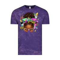 Cloud Purple 80's babe afro messy bun Vintage Tee - texasbilliewilder