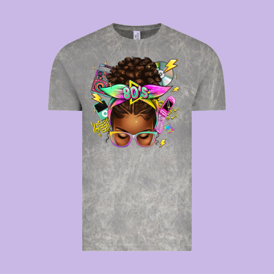 80's Babe Afro Messy Bun Vintage Tee Designed By Texasbilliewilder