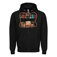 Black My Western Watching Blanket Zipper Hoodie - CowhideDigitalArt