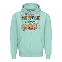 Seafoam My Western Watching Blanket Zipper Hoodie - CowhideDigitalArt