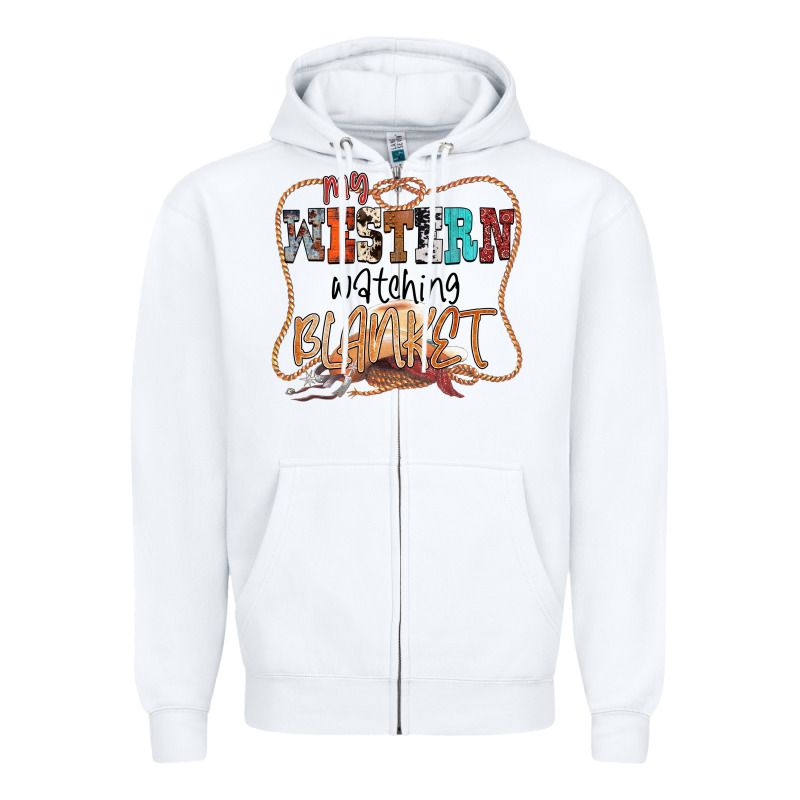 My Western Watching Blanket Zipper Hoodie by CowhideDigitalArt | Teevron