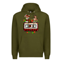 Army Green christmas cassette Premium Hoodie - FaDigitalArtStudio