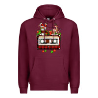Burgundy christmas cassette Premium Hoodie - FaDigitalArtStudio