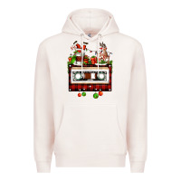 Pale Pink christmas cassette Premium Hoodie - FaDigitalArtStudio