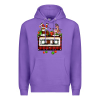 Purple christmas cassette Premium Hoodie - FaDigitalArtStudio