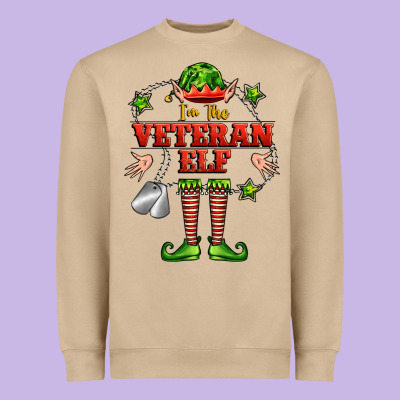 Im The Veteran Elf Heavyweight Sweatshirt Designed By Fadigitalartstudio