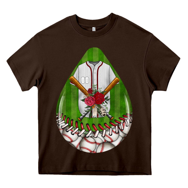 Baseball And Western Roses Teardrop  2 Heavy Core Tee by BundleAndBundleShop | Teevron