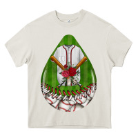 Cream baseball and western roses teardrop  2 Heavy Core Tee - BundleAndBundleShop